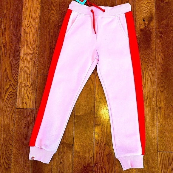 Lego joggers w 4 functional pockets pink w red stripes - Picture 1 of 10